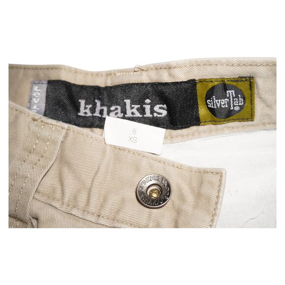 Vintage Levi’s Silvertab Khaki Carpenter Shorts Size 8 XS Y2K Streetwear Utility - Picture 8 of 9
